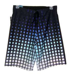 Young Mens Black Blue White Surf Board Shorts by Burnside 32 Waist NWT 