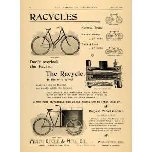  1896 Ad Antique Miami Cycle Racycle Bike Tandem Middletown 