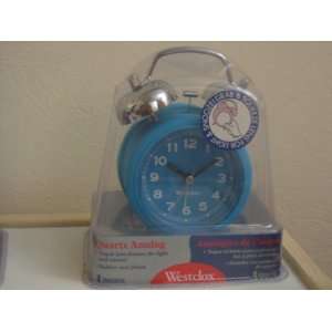   15566 Blue Twin Bell Quartz Alarm Clock:  Home & Kitchen