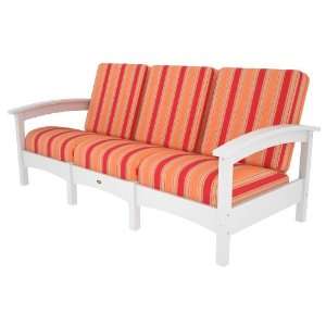 Trex Outdoor Rockport Club Sofa in Classic White with Bravada Salsa 