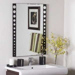  Santa Clara   Frameless Wall Mirror, Black Finish with Etched Glass