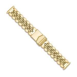  16 21mm Gold tone Fossil Style w/Deploy Link Watch Band Jewelry