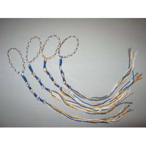    Tzitzits (Set of Four) White, Blue, and Gold 